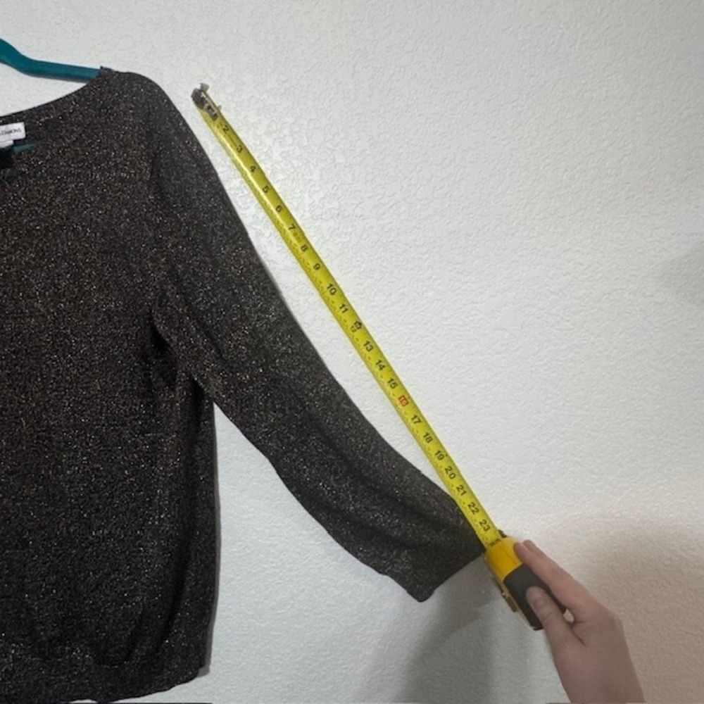 Draper & Damon's Women's Sparkle Knit Sweater Metallic Long Sleeve Top - Picture 6 of 8